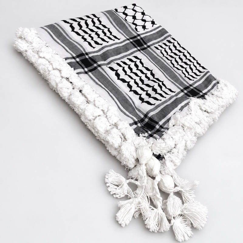 Traditional Palestinian Keffiyeh – Black & White