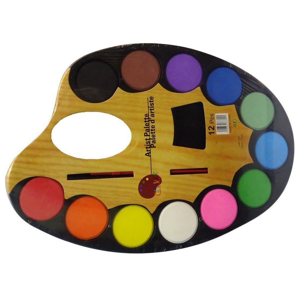 Palette Water Color Set 12 Color + Artist Paint Brush