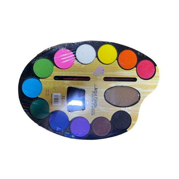 Palette Water Color Set 12 Color + Artist Paint Brush