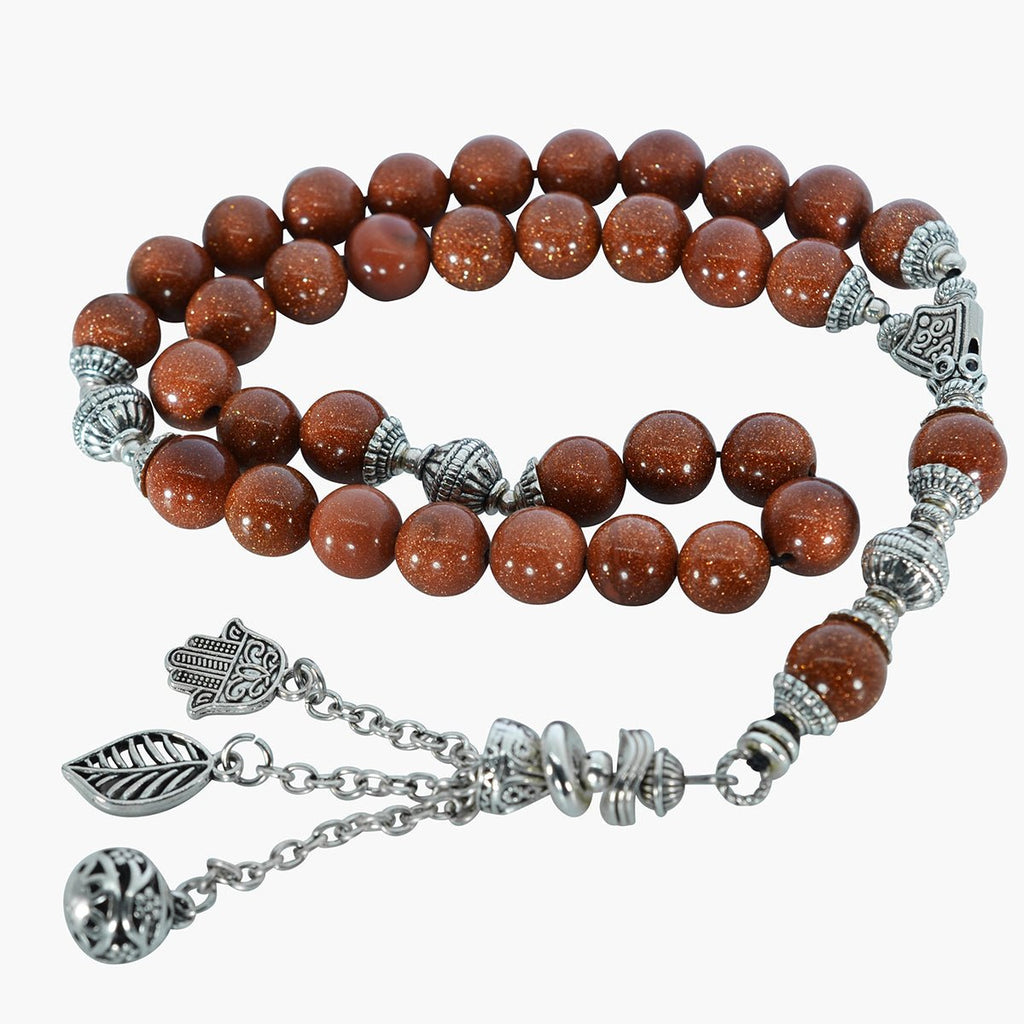 Prayer Beads Premium Goldstone Gemstone - STLESS