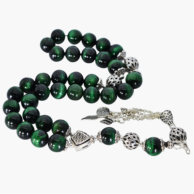 Prayer Beads Premium Malachite Gemstone With 925 Silver