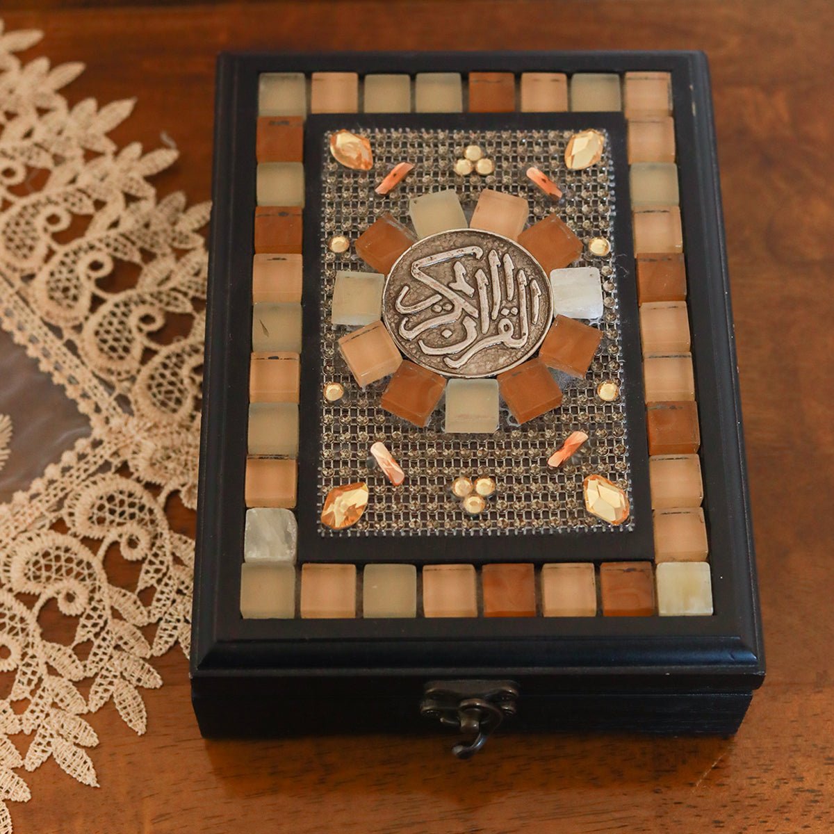 Premium Wooden Mosaics Arabesque Box Quran