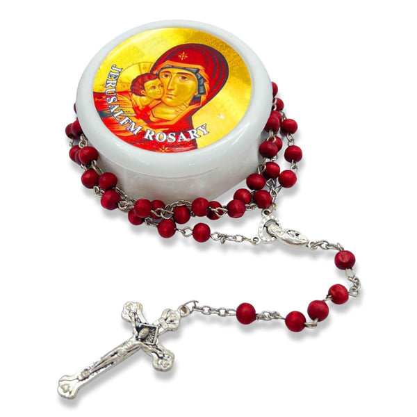 Rosary Beads Scented Rose Wood With Holy Sand - STLESS