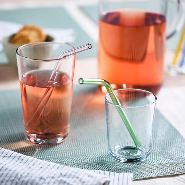 Set of Drinking Glass Straws / clean brush, mixed colours