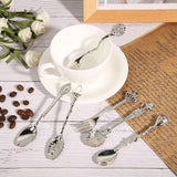 Set of Vintage Coffee Spoons Teaspoons Retro Zinc Alloy