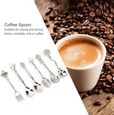 Set of Vintage Coffee Spoons Teaspoons Retro Zinc Alloy