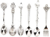 Set of Vintage Coffee Spoons Teaspoons Retro Zinc Alloy