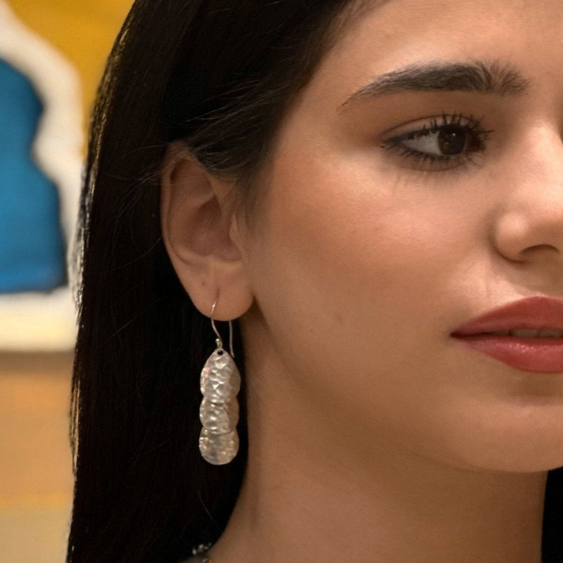 Traditional Silver Long Drop Earrings
