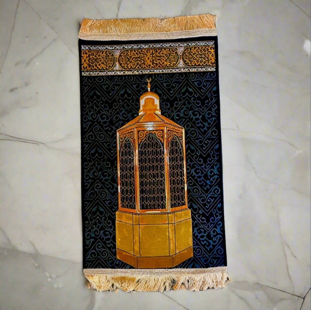 Small Anti slip printed Islam prayer mats with shinny surface