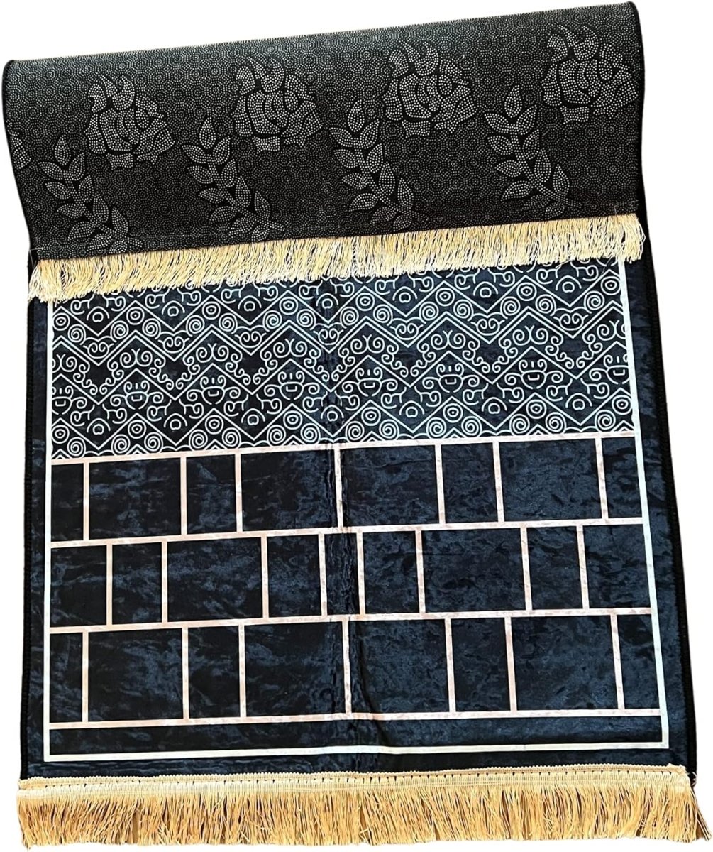 Small Anti slip printed Islam prayer mats with shinny surface