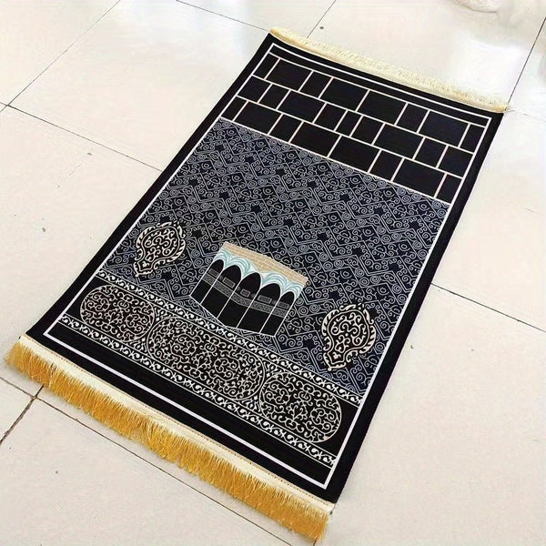 Small Anti slip printed Islam prayer mats with shinny surface