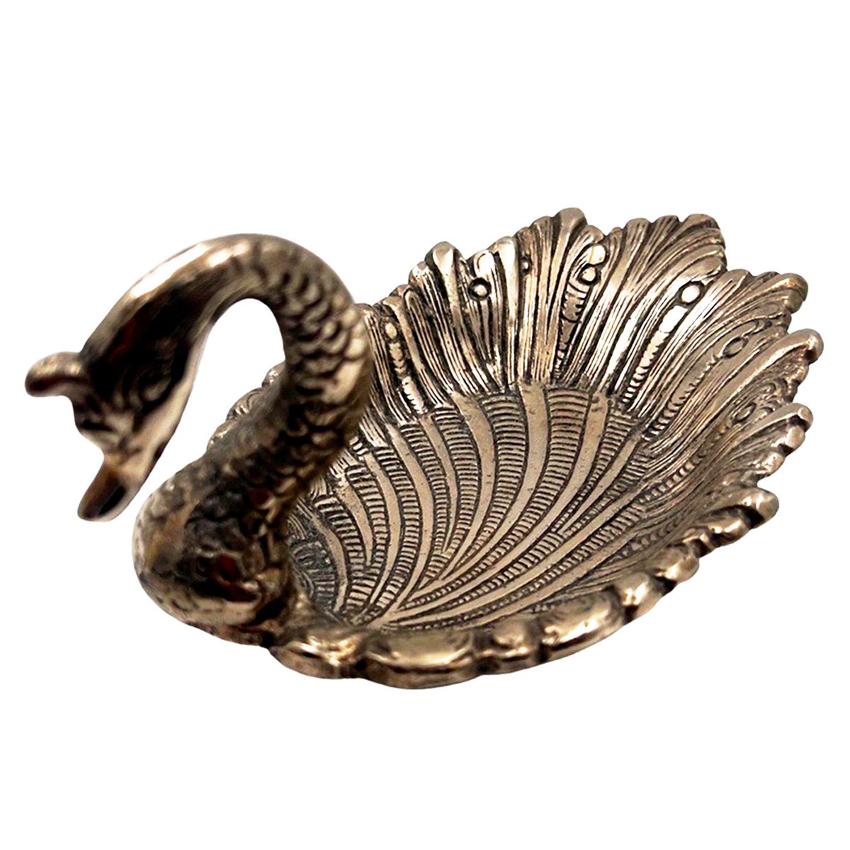 Small Swan Tray White Metal
