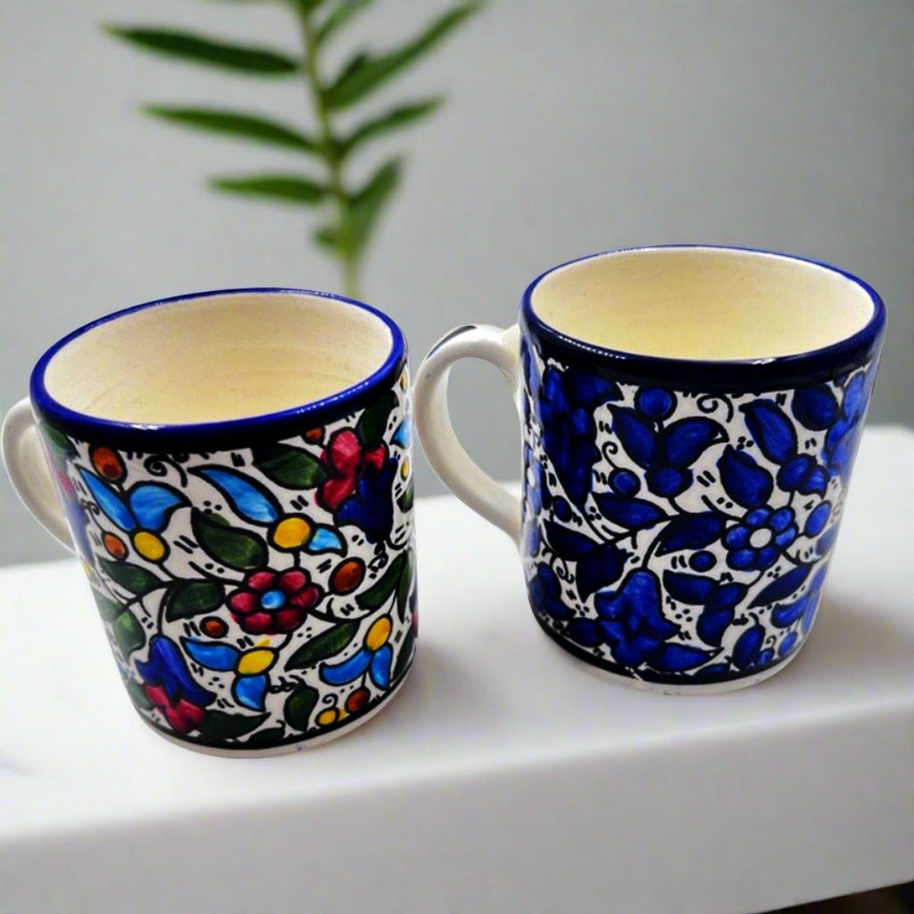 Small Tea / Herbal Mug Hand colored Ceramic
