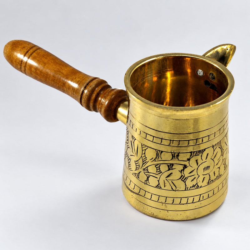 Solid Brass Flat Coffee Pot – Gold or Silver Finish