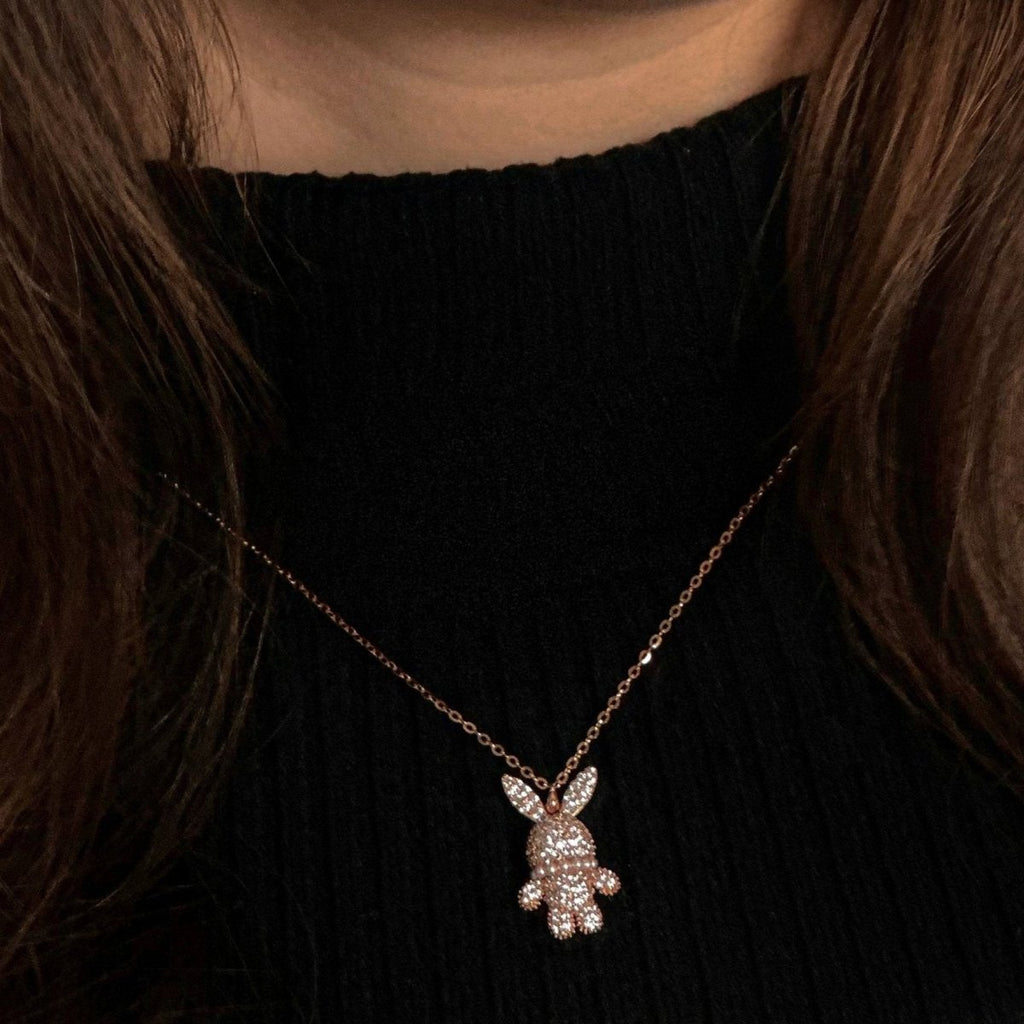 Sparkling Sterling Silver Bunny Rabbit Zircon Bliss Necklace