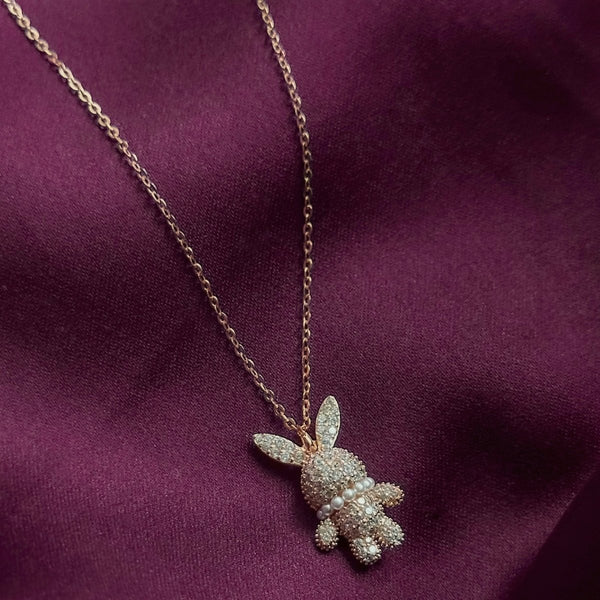 Sparkling Sterling Silver Bunny Rabbit Zircon Bliss Necklace