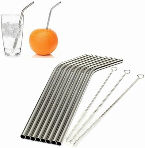 Stainless Steel Metal Drinking Straw Reusable Straw with Cleaner Brush Kit