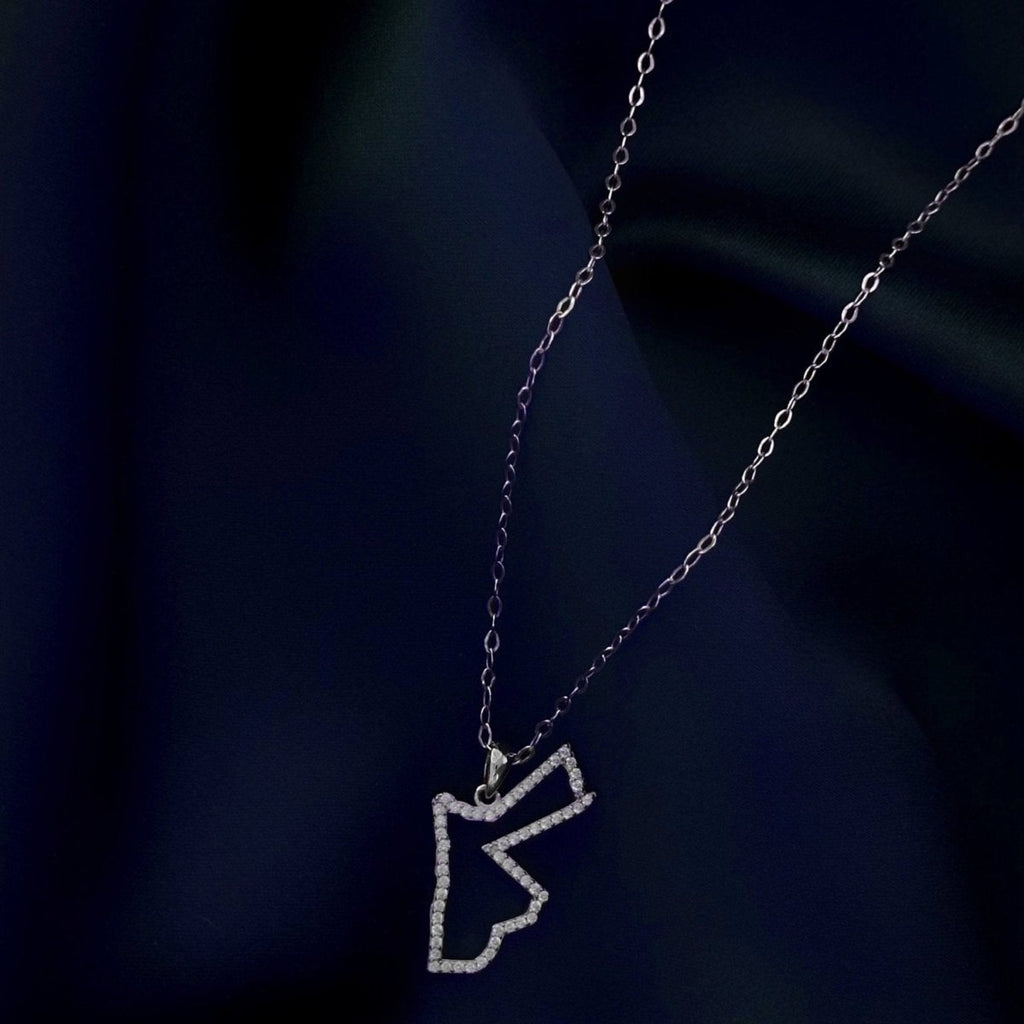 Sterling Silver 925 Jordan Map