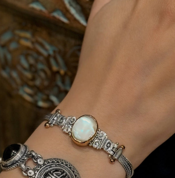 Sterling Silver Bracelet Moonstone Gemstone Bracelete