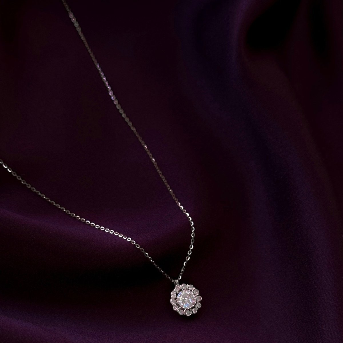 Sterling Silver Rose Gold Vermiel Zircon Necklace Pendant