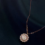 Sterling Silver Rose Gold Vermiel Zircon Necklace Pendant