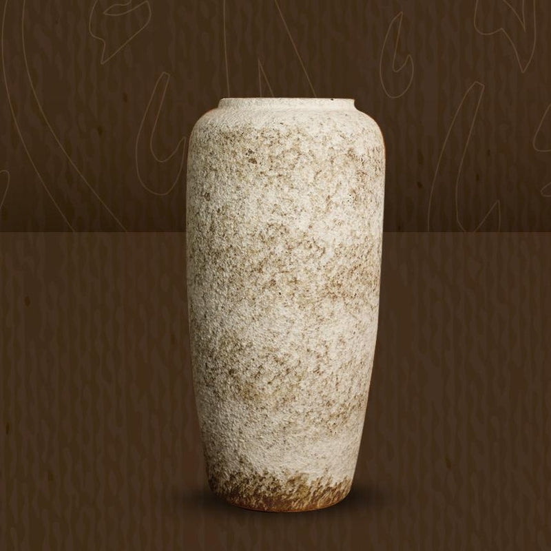 Tall Cylindrical Handcrafted Stone Vase