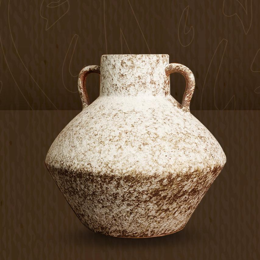 Handcrafted Stone Vase with Two Handles