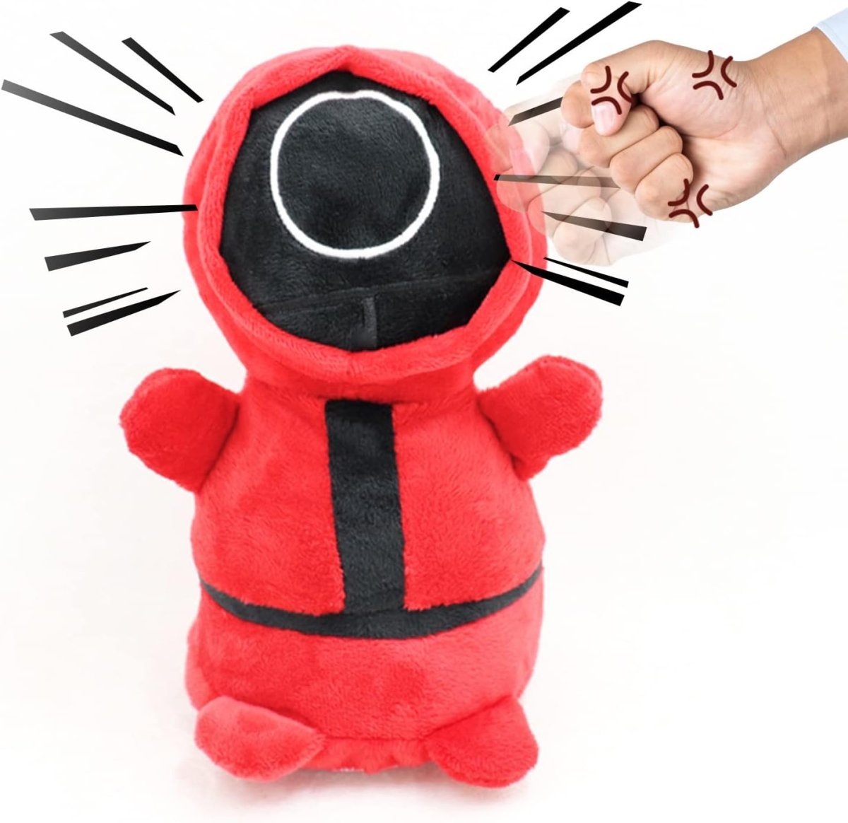 Stress Relief Toys, Electric Anti Stress Punch Me Plush Doll Squid Game