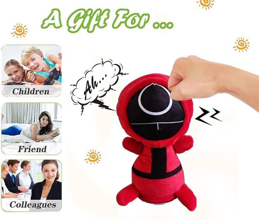 Stress Relief Toys, Electric Anti Stress Punch Me Plush Doll Squid Game