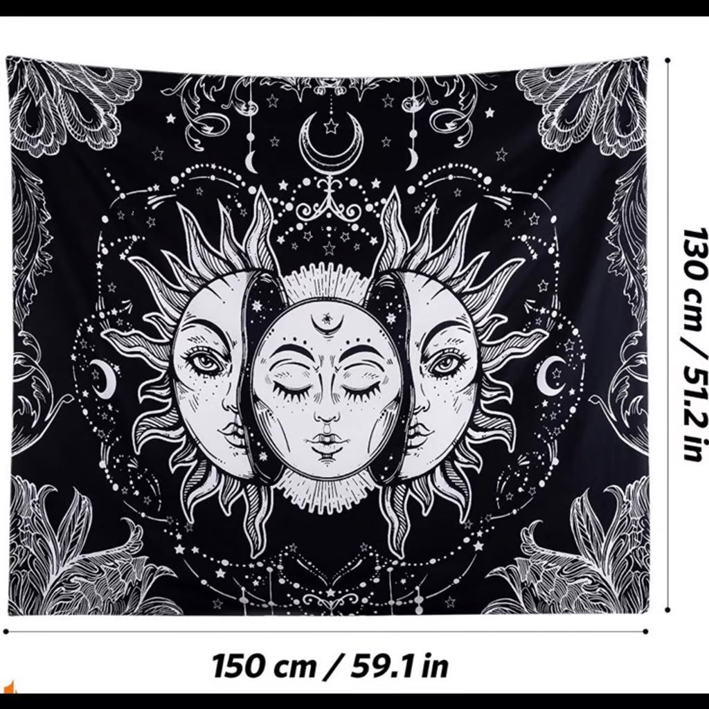 Sun And Moon Tapestry Psychedelic Background