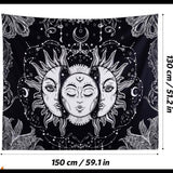 Sun And Moon Tapestry Psychedelic Background