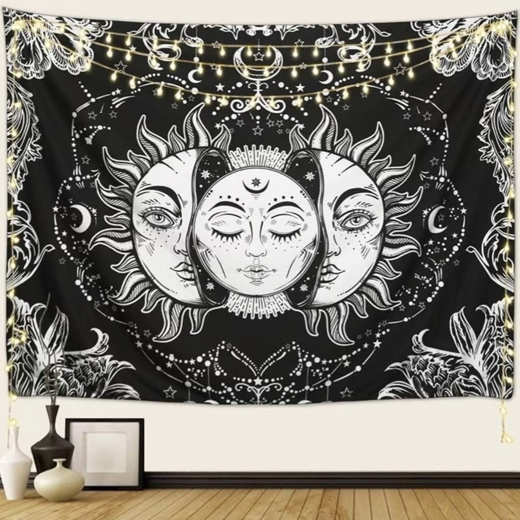 Sun And Moon Tapestry Psychedelic Background