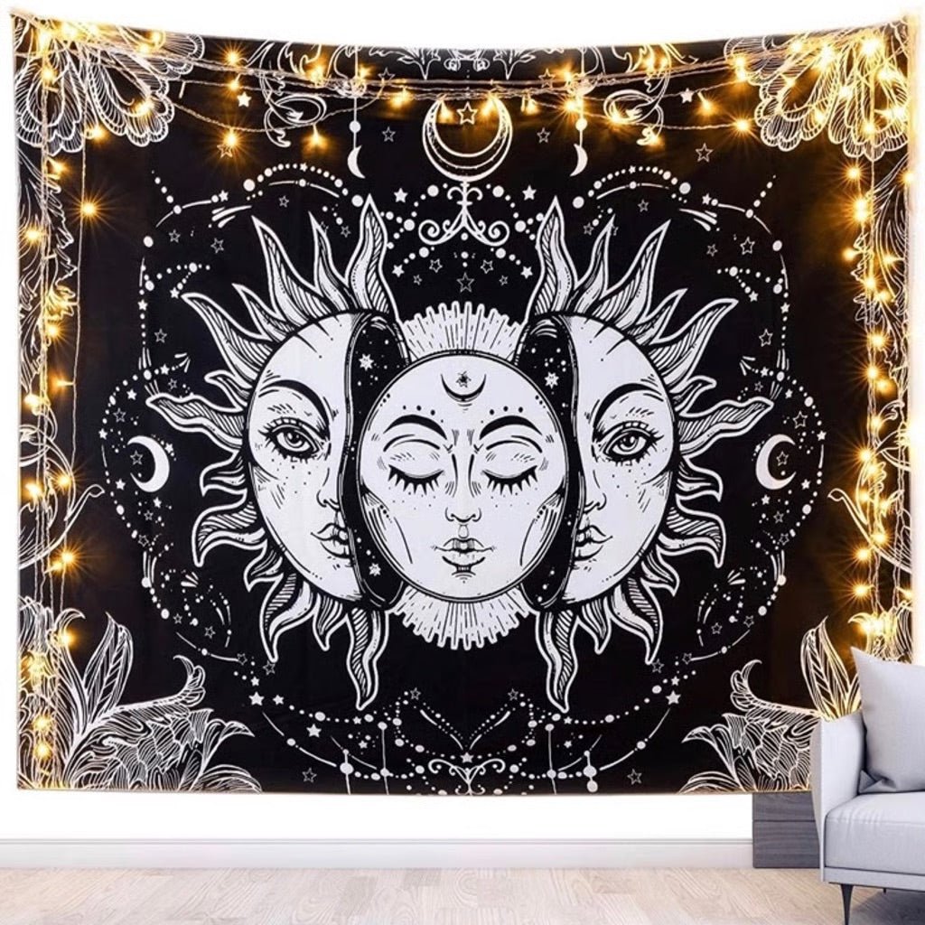 Sun And Moon Tapestry Psychedelic Background