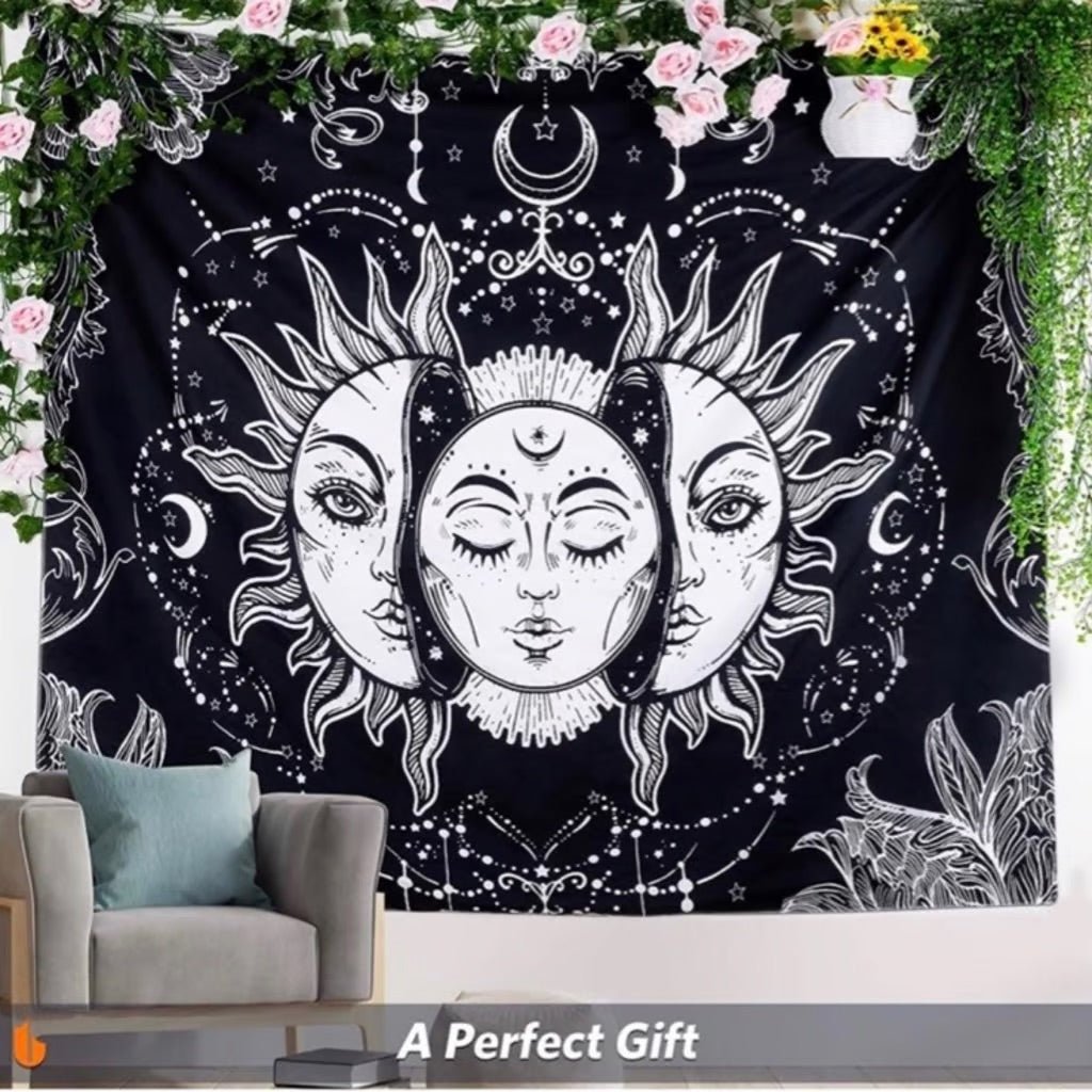 Sun And Moon Tapestry Psychedelic Background
