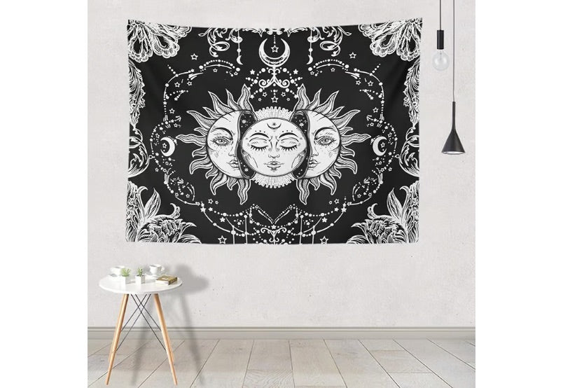 Sun And Moon Tapestry Psychedelic Background