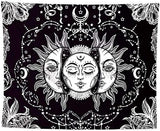 Sun And Moon Tapestry Psychedelic Background