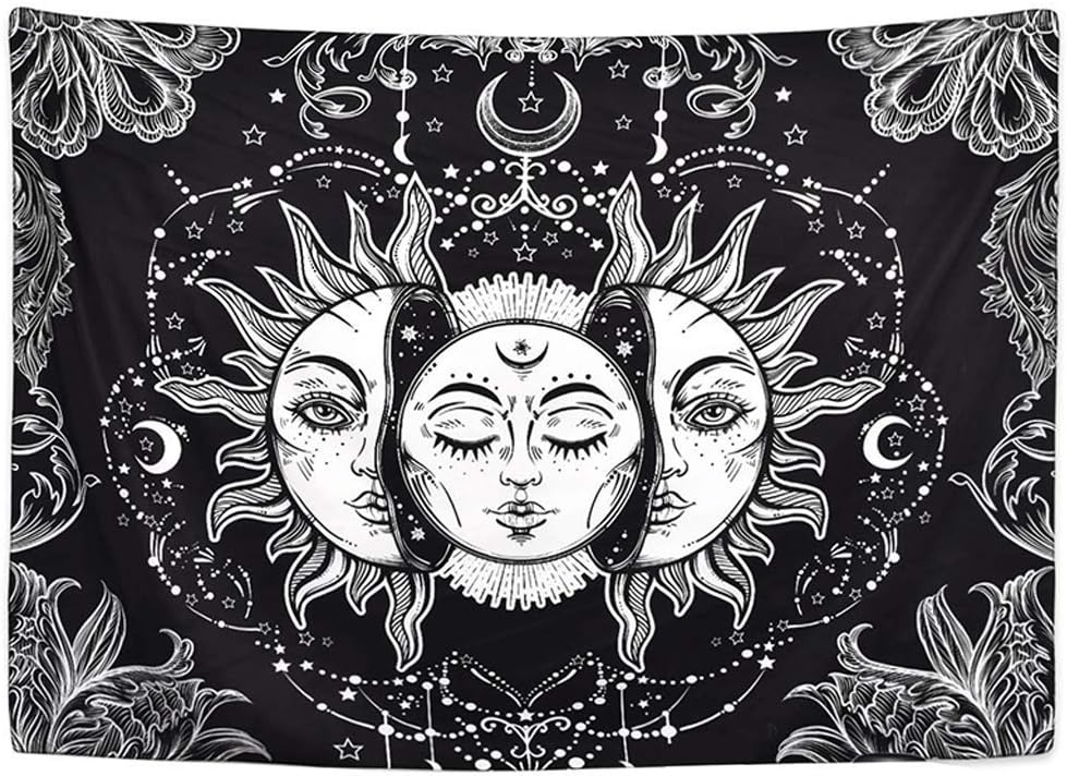 Sun And Moon Tapestry Psychedelic Background