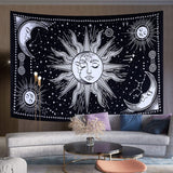 Sun And Moon Tapestry Psychedelic Background Wall Hanging