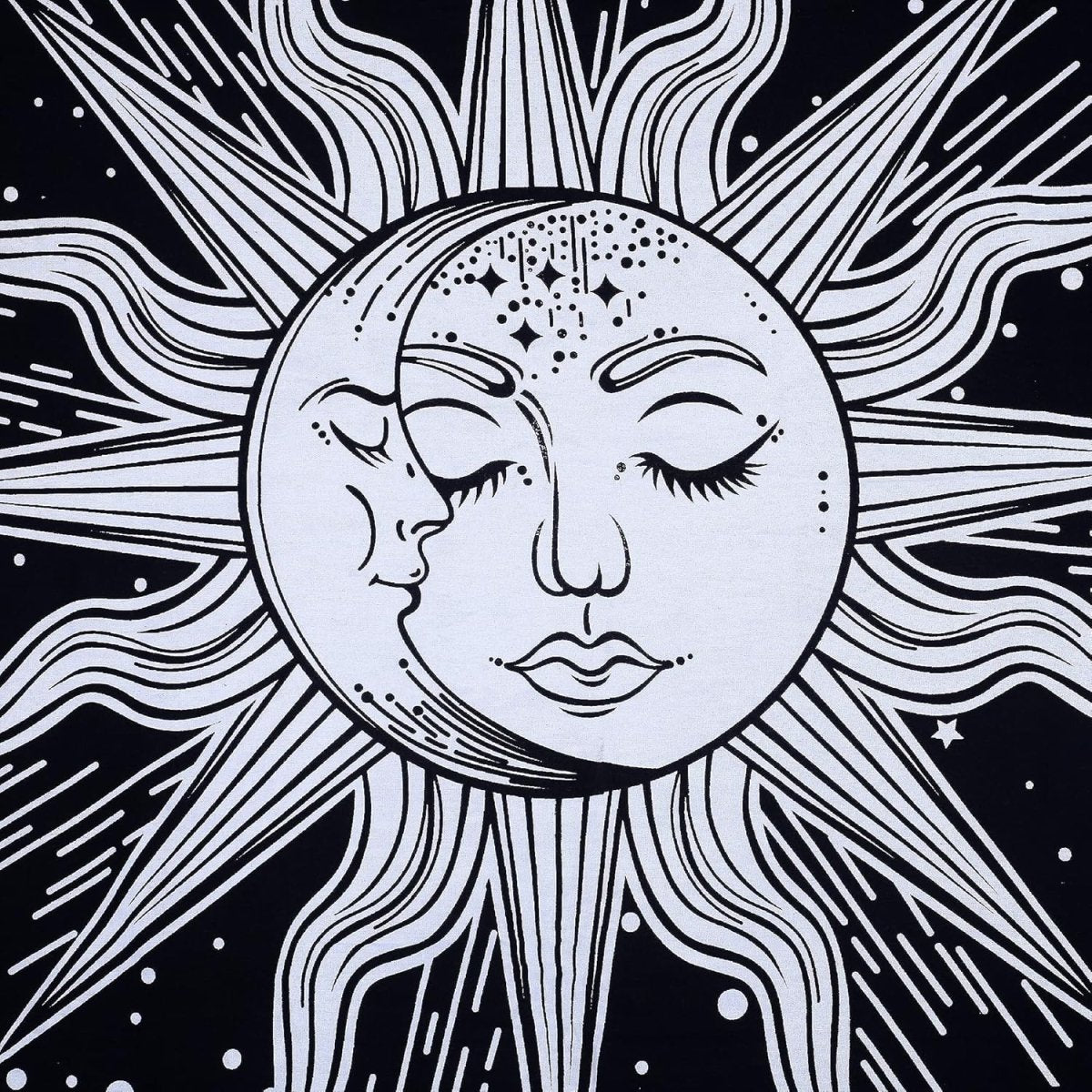 Sun And Moon Tapestry Psychedelic Background Wall Hanging