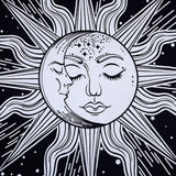Sun And Moon Tapestry Psychedelic Background Wall Hanging