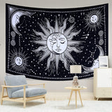 Sun And Moon Tapestry Psychedelic Background Wall Hanging