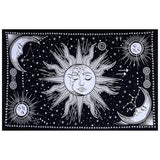 Sun And Moon Tapestry Psychedelic Background Wall Hanging