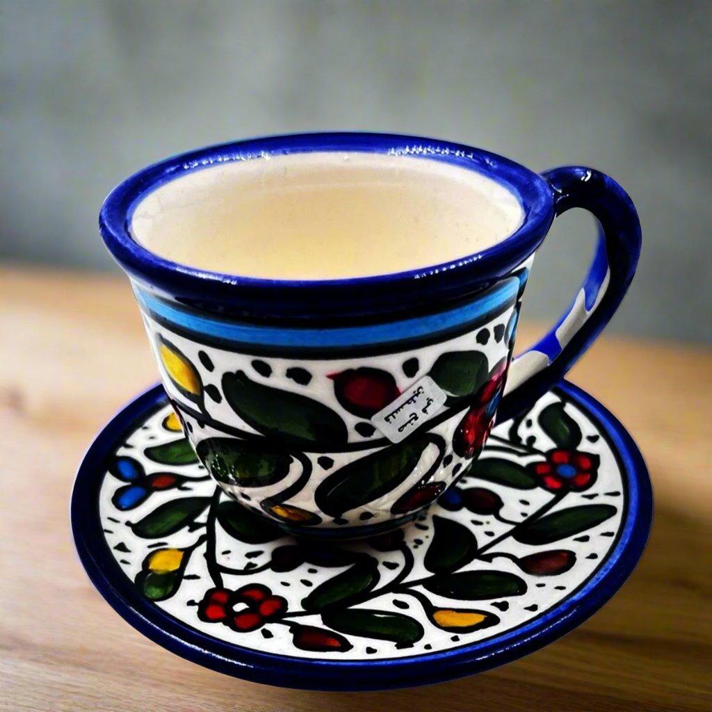 Tea / Herbal Cup Hand colored Ceramic