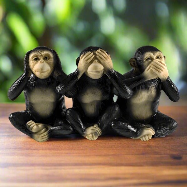 Three Pieces Wooden Monkeys