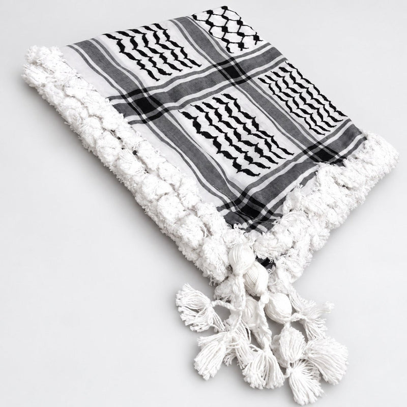 Traditional Palestinian Keffiyeh – Black & White