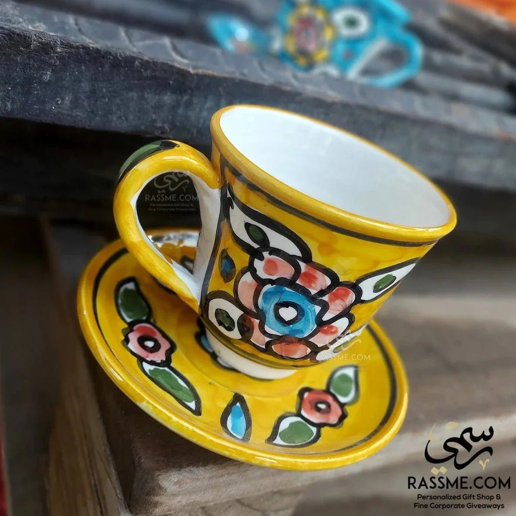 Turkish Coffee Ceramic Floral Colorful