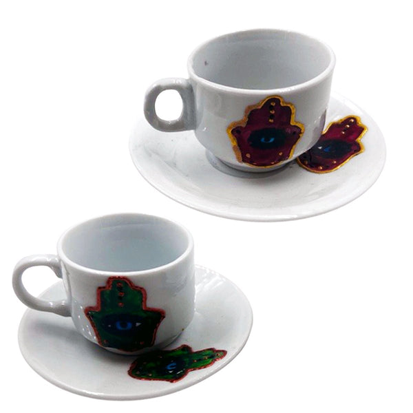 Turkish Coffee Cup Hamsa Ceramic - STLESS