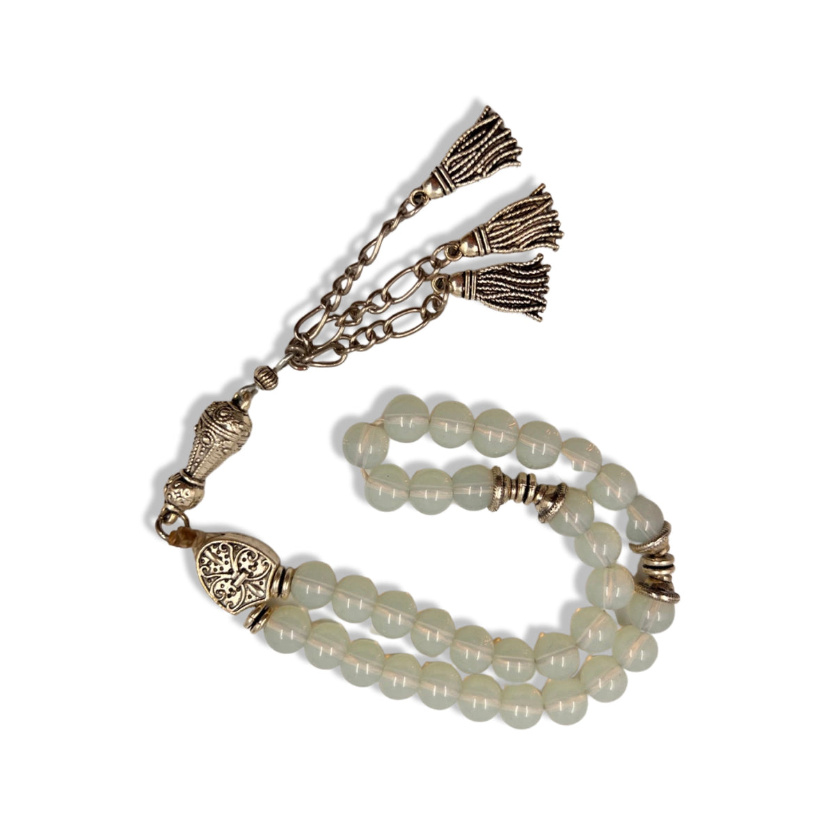 White Stones Worry Beads Prayer Beads