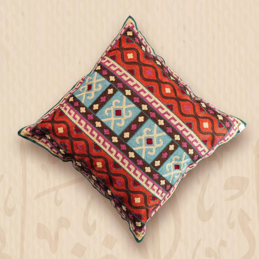 Wool Embroidered Cushion Throw Pillow