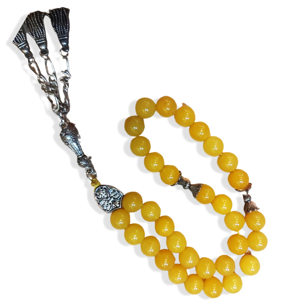 Yellow Stone Worry Beads Prayer Beads Stress